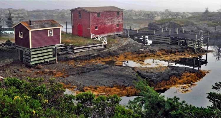 shacks on water